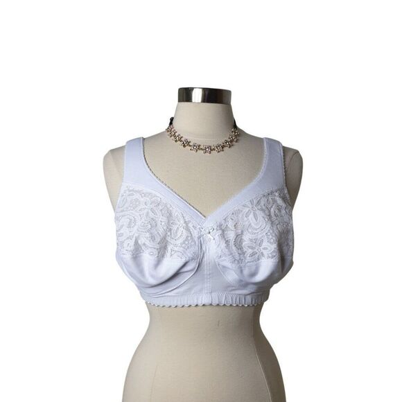 Glamorise 40F Bra Magic Lift Full Figure Minimizer Bra Cotton 1001 White 40DDD - Picture 4 of 9
